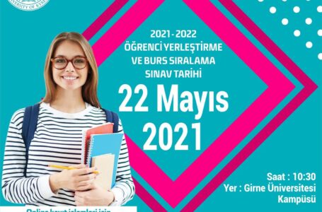 Girne Üniversitesi’nin 22 Mayıs Cumartesi Düzenleyeceği “2021 KKTC Öğrenci Yerleştirme ve Burs Sıralama Sınavı”na Başvurular Devam Ediyor
