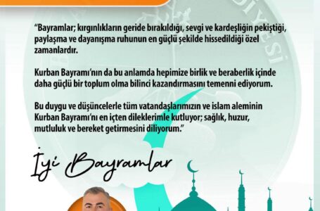 Beyarmudu belediyesi başkanı Bülent Bebek ten kurban bayramı mesajı