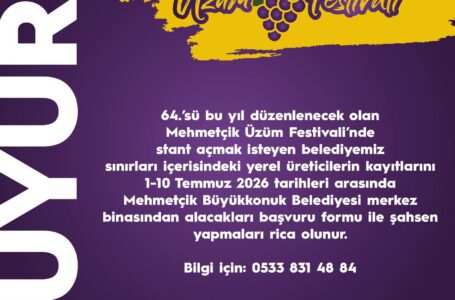 64. MEHMETÇİK ÜZÜM FESTİVALİ’NDE YERİNİZİ ALIN! 🍇
